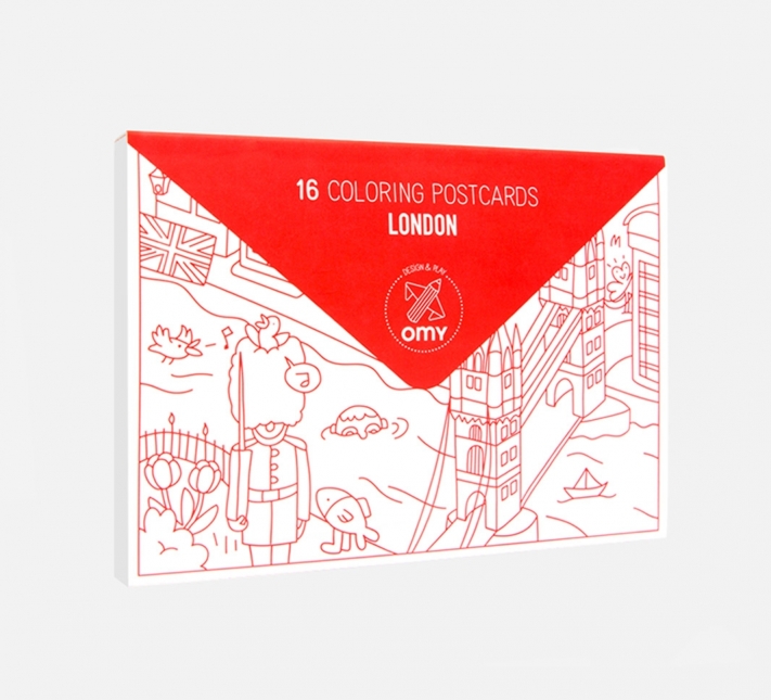 LONDON - coloring postcards