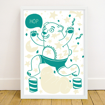 OMY - Poster phospho - Bear grizzly 